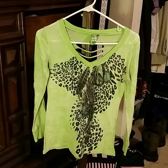 Green open back top
