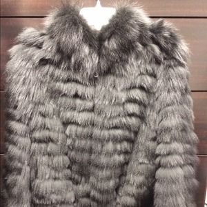 Byte By Teso Black Fox Fur Hooded Coat