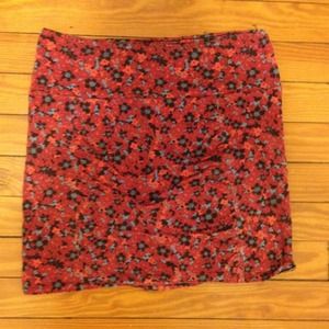 Free People Floral High Waist Scrunch Skirt