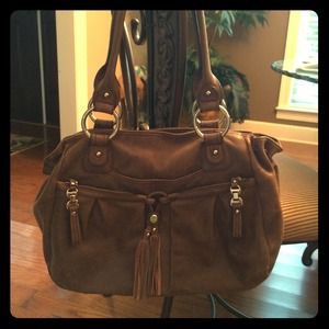 B MAKOWSKY LEATHER BAG LARGE BROWN