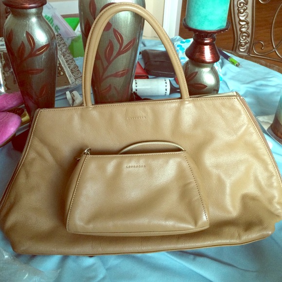 LEVENGER Shoulder bag with small bag leather camel