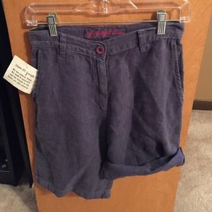 Blue linen shorts by For Joseph