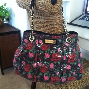 Betsey Johnson floral sequin purse