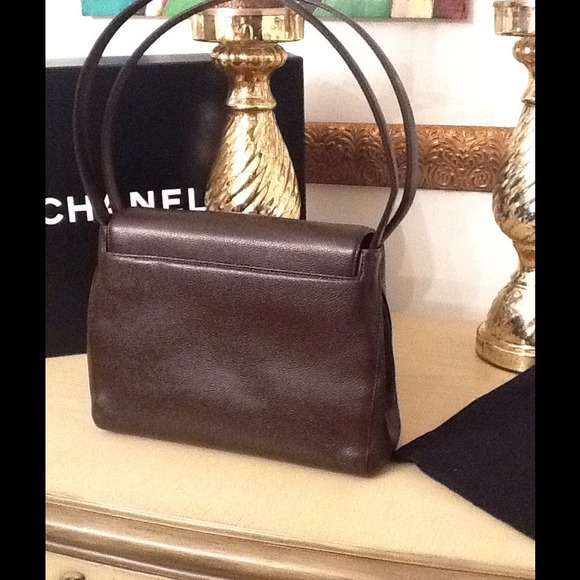 CHANEL Brown Caviar Leather Double Strap Handbag - Picture 3 of 4