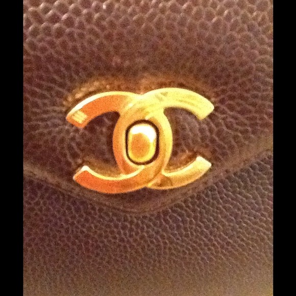 CHANEL Brown Caviar Leather Double Strap Handbag - Picture 4 of 4