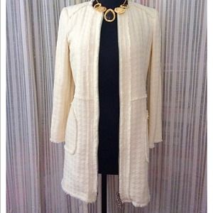 Zara Cream Tweed Coat XS
