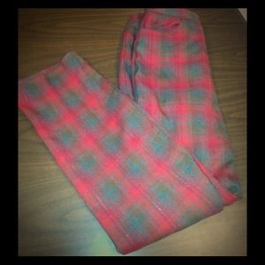 Red and Green Wool Pants-Wear to your Xmas party!