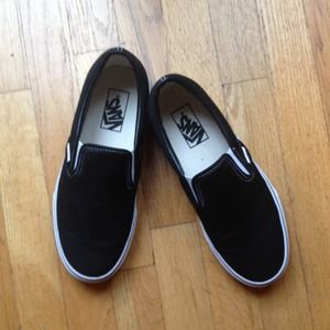 Vans Slip Ons in black. Worn once.