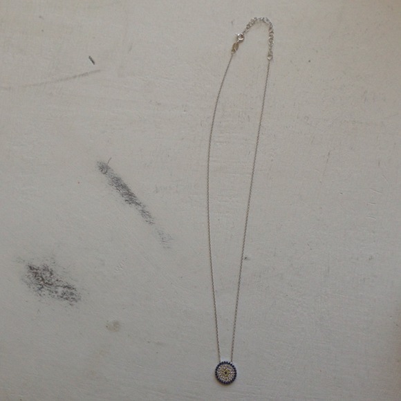 Multi cz Evil eye  necklace 925 sterling silver - Picture 4 of 4