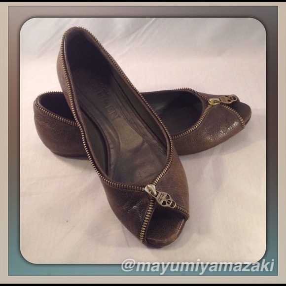 💯Authentic Alexander McQueen Zipper Ballet Flats