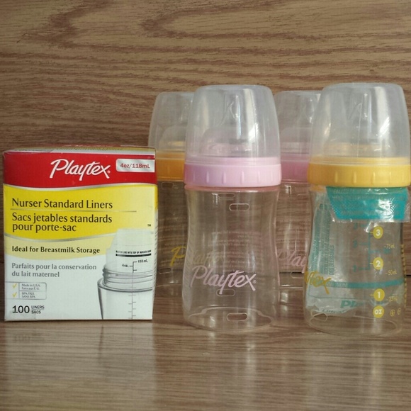 4 Playtex baby bottles