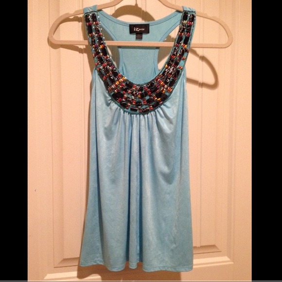 Blue beaded top