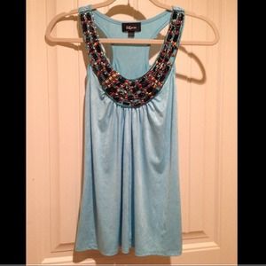 Blue beaded top