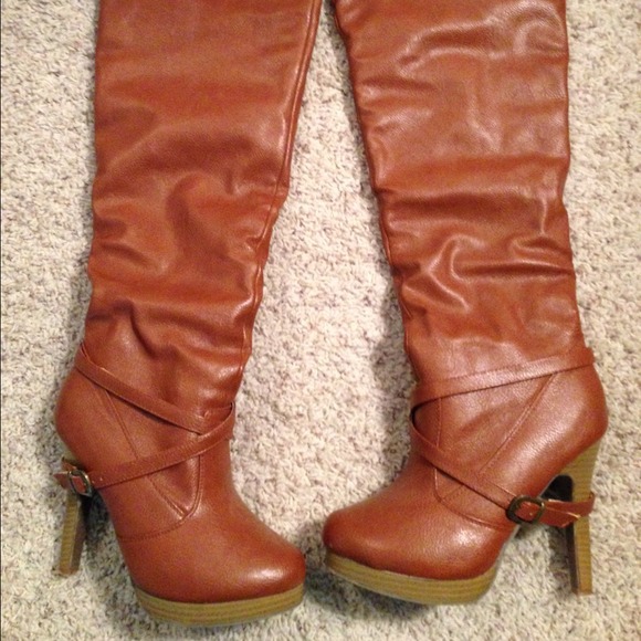 Brown high-heel boot