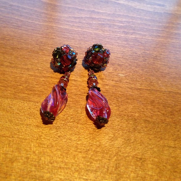 Handmade Pink Beaded Earrings