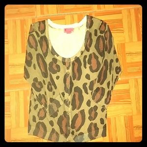 3/4 length leopard print sweater