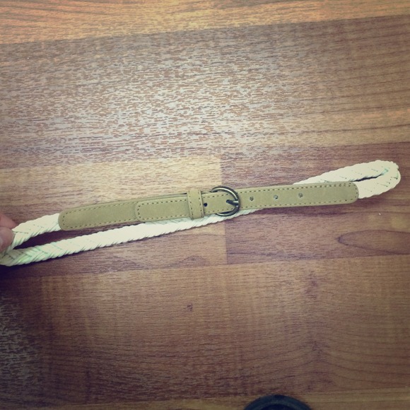 Cream and light brown high waist belt