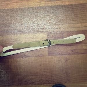 Cream and light brown high waist belt