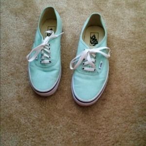 Mint colored Vans. Men or women.