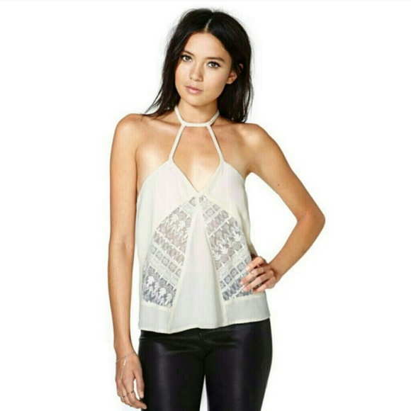 Nasty Gal Tops - Nasty gal lace halter harness top.
