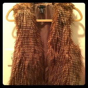Brown/black fur vest