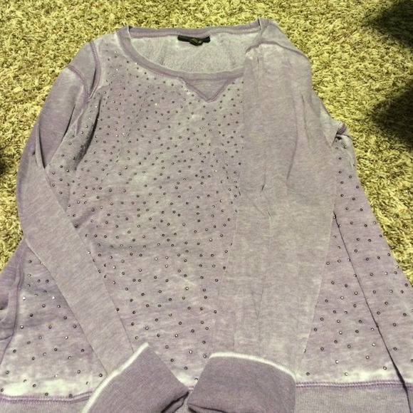 purple studded sweater