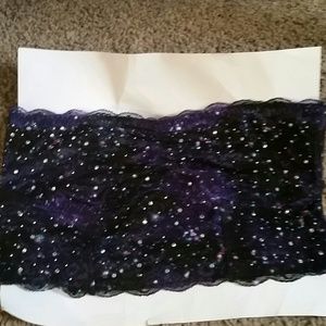 Black/purple  lace bandeau