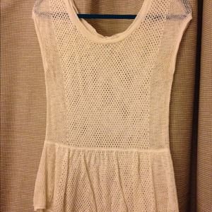 Ivory short-sleeved peplum sweater