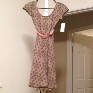 Olive green print dress