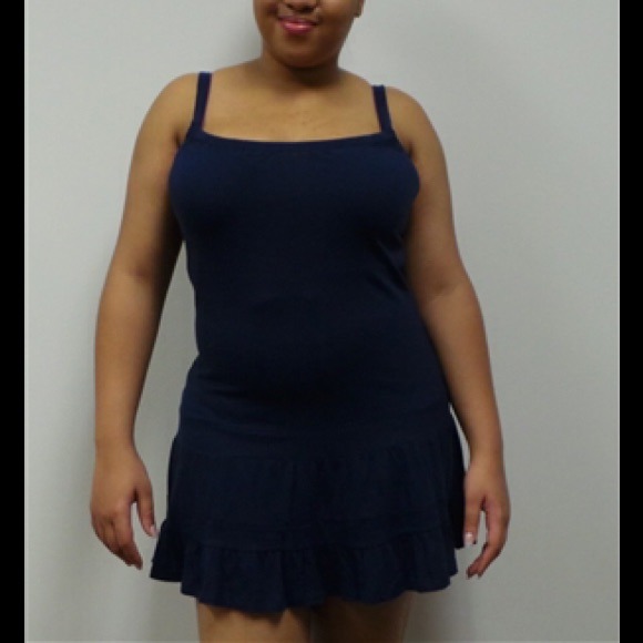 Navy Blue Ruffle Dress (NWOT)