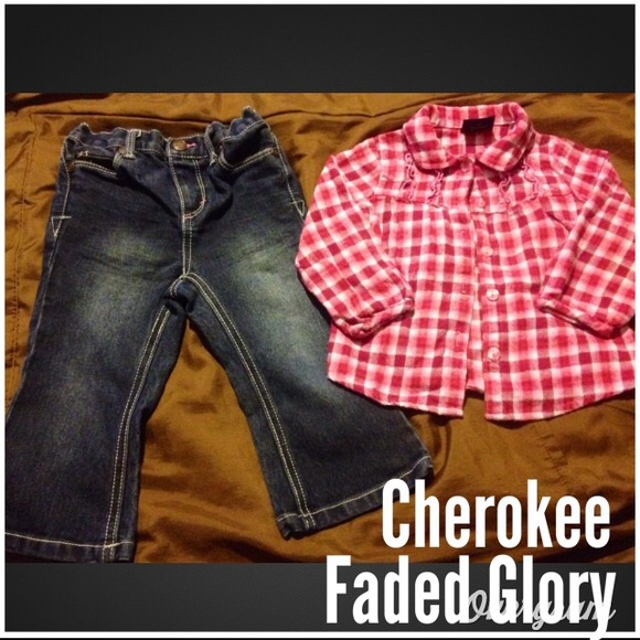 ❎SOLD❎Toddler girl's denim jeans & button up.