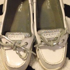 White sparkle Sperry Top Sider- Angelfish
