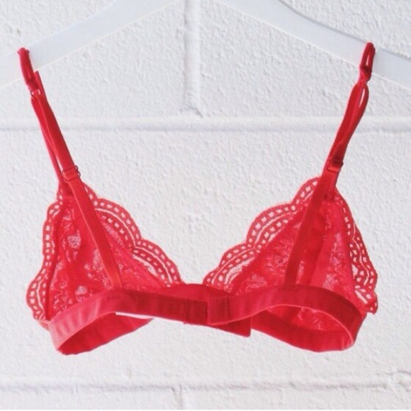 Red Sexy Delicate Eyelash Lace Lingerie Bralette