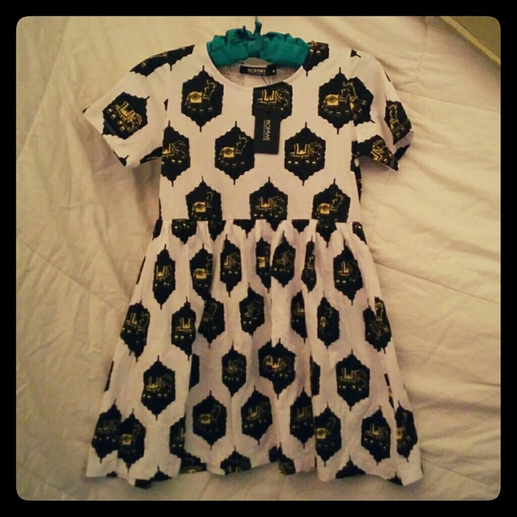 ROMWE Elephant Print Skater Dress