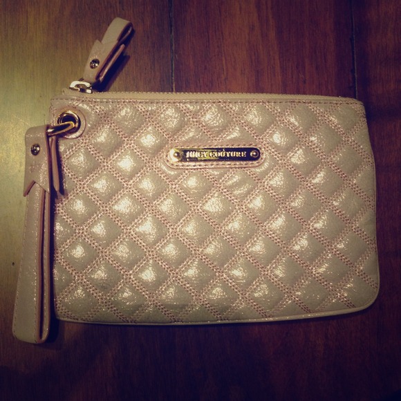 Juicy Couture Pink Quilted Shimmer Wristlet Clutch
