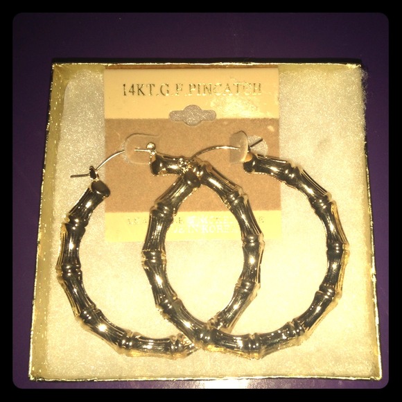 14K Gold Plated Bamboo Earrings