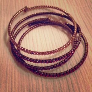 Chloe + Isabel Petite Rhinestone Open Bangle Set