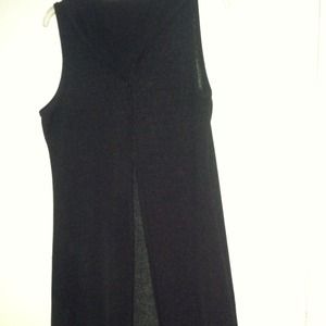 Black sleeveless duster with hood!