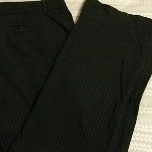 Black pinstripe corduroy pants.