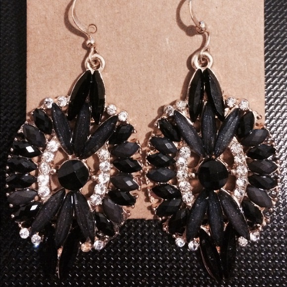 Black and Gold Splash Earrings