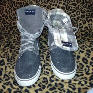 Grey Sperry Hightops