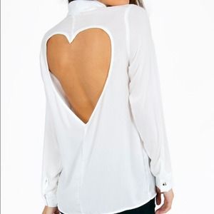 Purple Tobi Heart Open Back Blouse