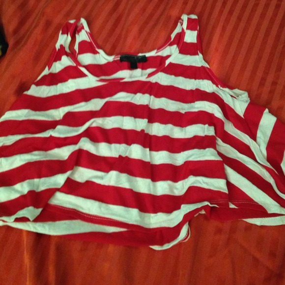 Red and white striped crop top