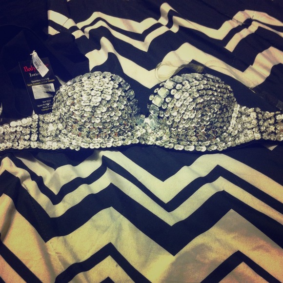 Bra, rave bra, sequin bra.