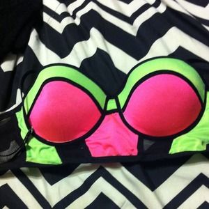 Bra, crop top, rave bra.