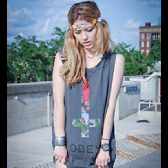 OBEY Salem Spring tank in dark grey