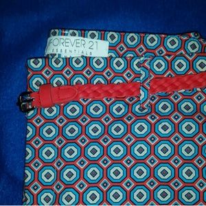 NWT Patterned Red/Turquoise Pattern Ankle Pants