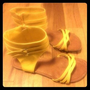 Yellow cuff sandals