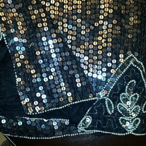 Black Vintage sequence skirt.