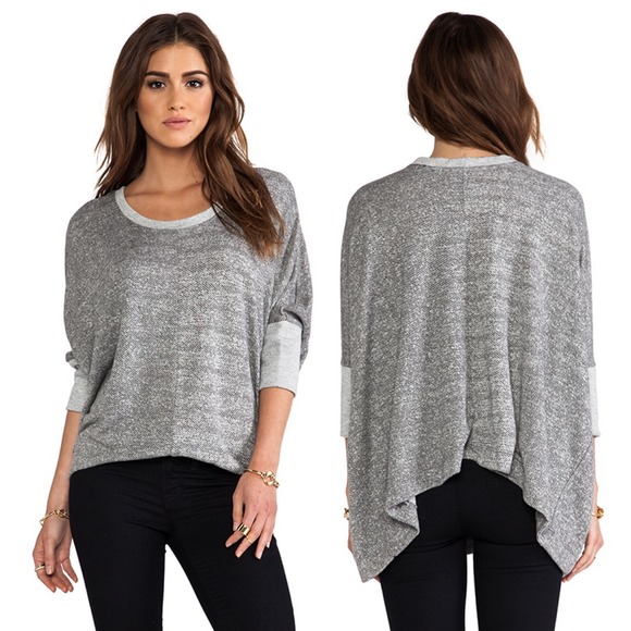 Dolan Tops - Dolan Oversized Scoop Pullover Sweatshirt